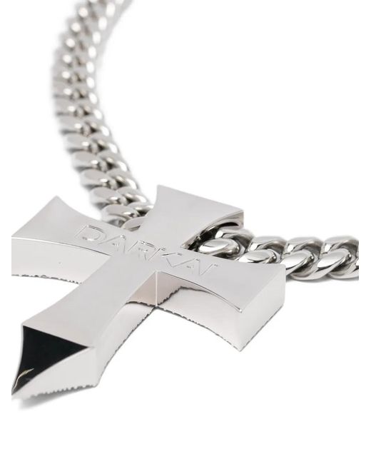 DARKAI Metallic Collier À Pendentif Croix