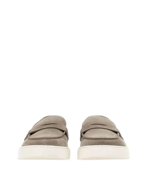 Doucal's White Apron Stitching Leather Loafers for men