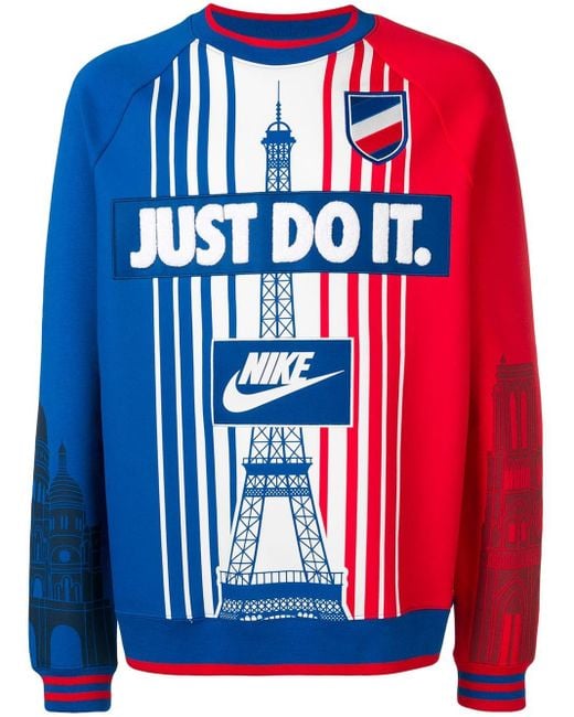 Nike Blue City Pack Paris Cotton Blend Sweatshirt for men