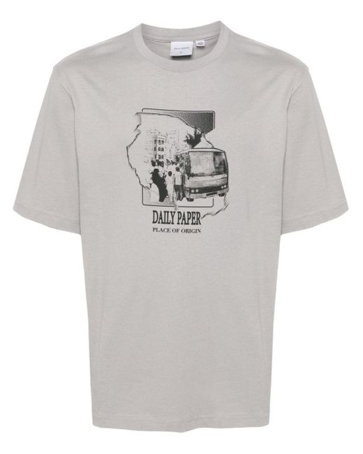 Daily Paper Gray Place Of Origin Cotton T-shirt for men