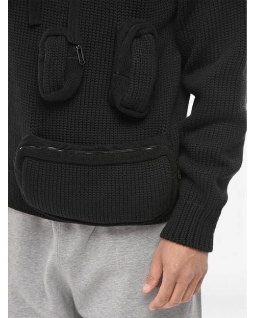 Off-White c/o Virgil Abloh Black Multi-Pocket Knit Hoodie for men