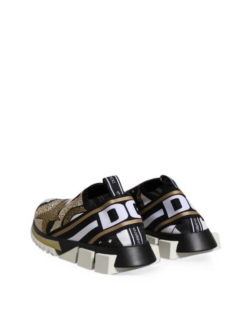Dolce & Gabbana Black Sorrento Star-Print Sneakers for men