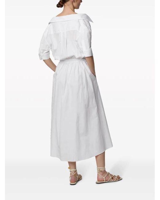 Altuzarra White Lydia Cotton-Blend Poplin Shirt Dress