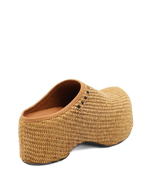Marni Brown Woven Clogs