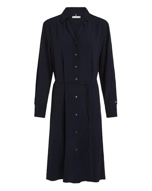 Tommy Hilfiger Blue Mittellanges Hemdkleid