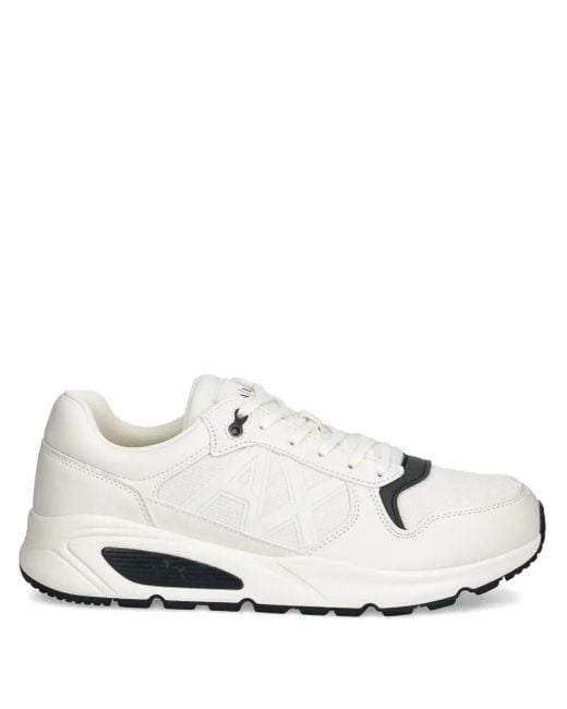 ARMANI EXCHANGE White Logo-Embossed Sneakers for men