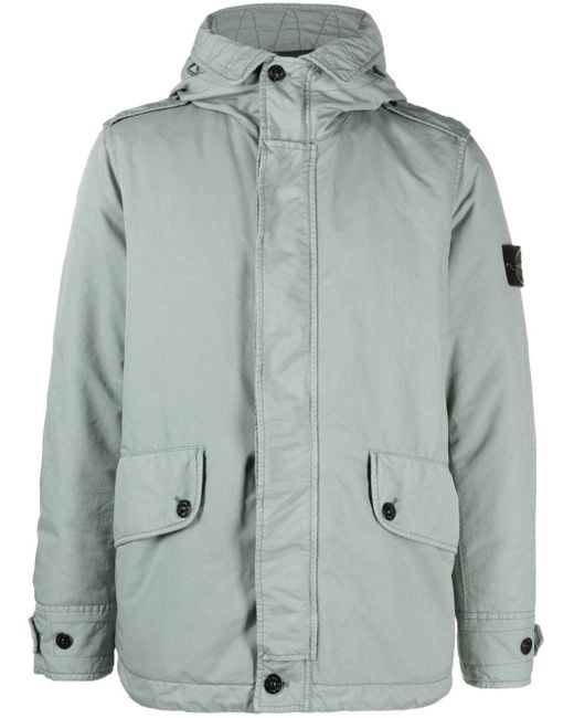 Stone Island Green David Tc Compass Logo-Patch Jacket for men