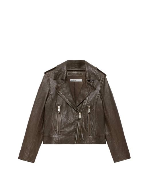 AllSaints Brown Errie Biker Jacket