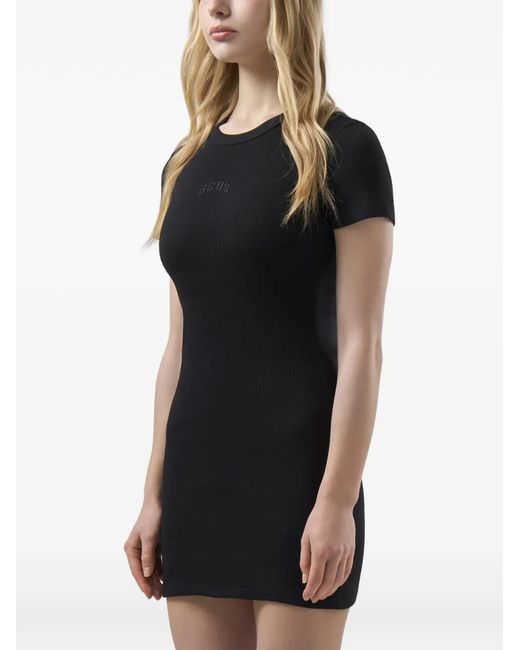 Gcds Black Ribbed A-Line Dress