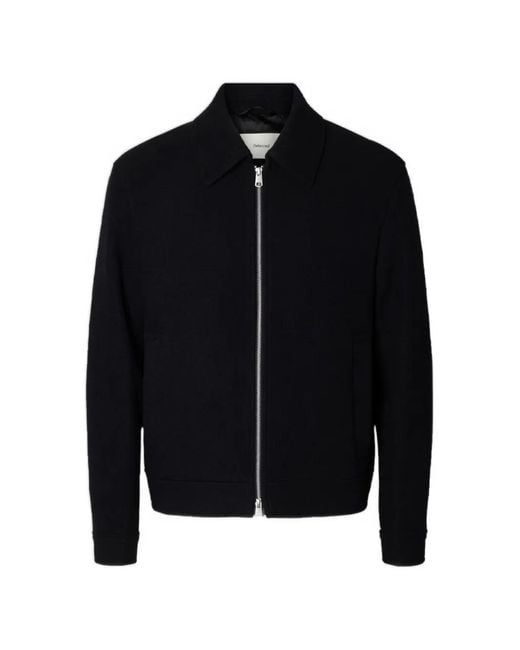 SELECTED Black Philip Wool-Blend Jacket for men