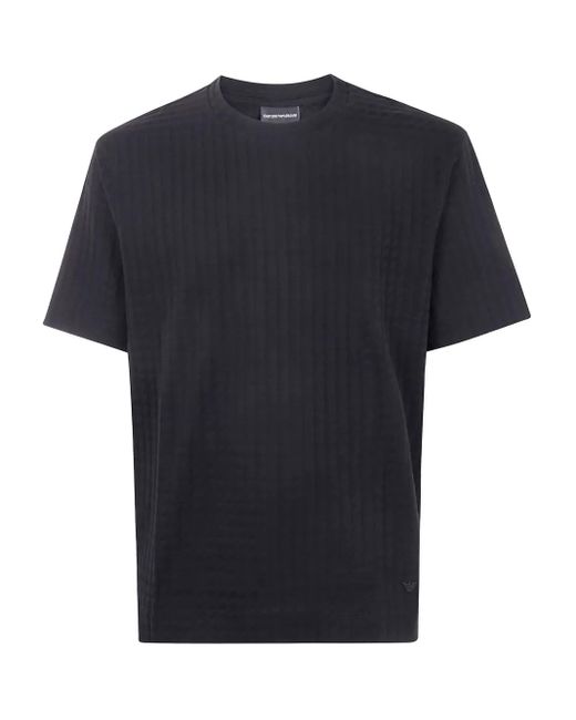 Emporio Armani Black Textured T-Shirt for men