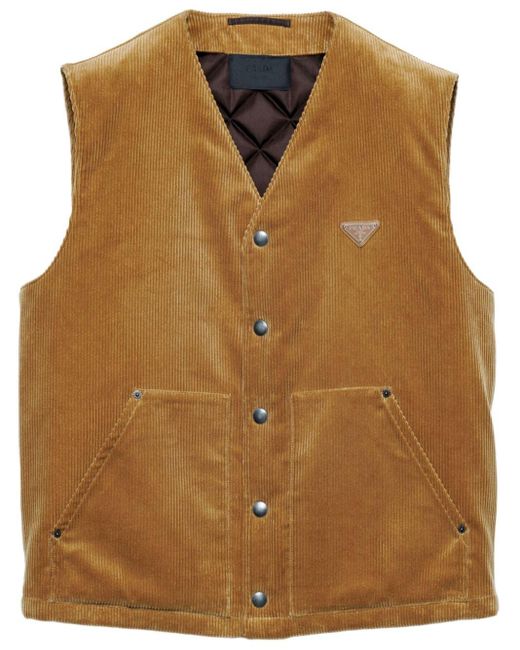 Prada Brown Corduroy Vest for men