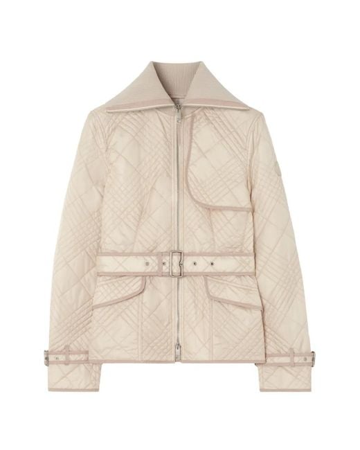 Burberry Natural Micro Check-Stitch Nylon Abbeydale Jacket