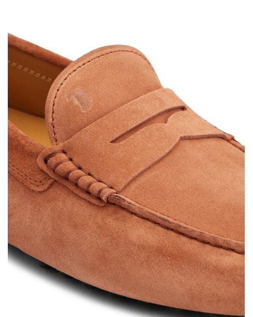 Tod's Brown Gommino Suede Loafers for men