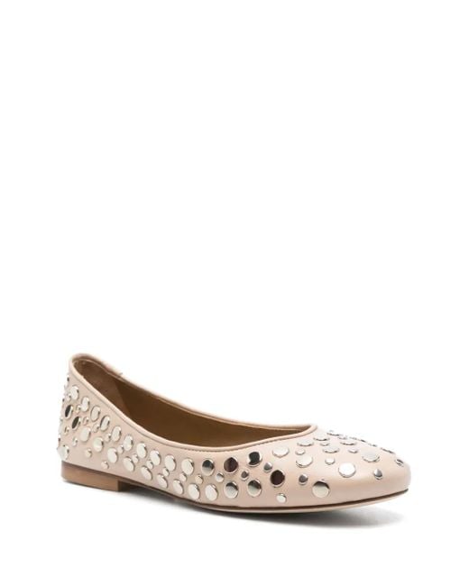 Anna F. Brown Studded Ballet Flats