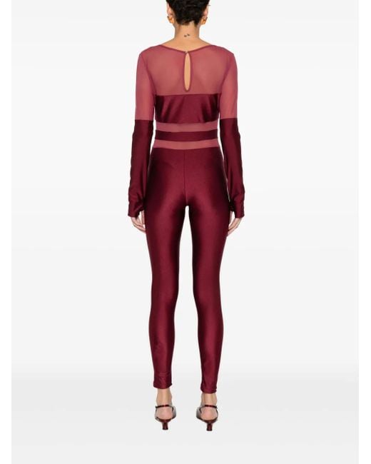 Mazzei Red Jumpsuit mit Mesh-Einsätzen