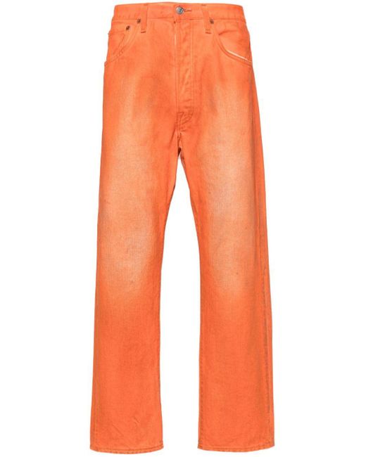 Acne Low Waist Straight Jeans in het Orange voor heren