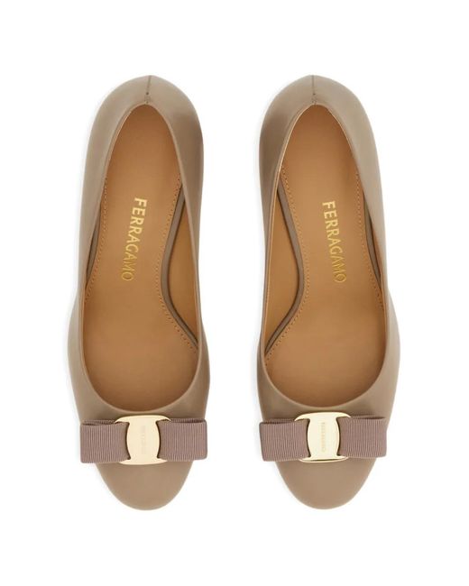 Ferragamo Natural Vara Bow Pumps