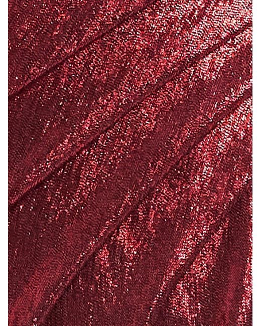 Tadashi Shoji Red One-Shoulder Slit Maxi Dress