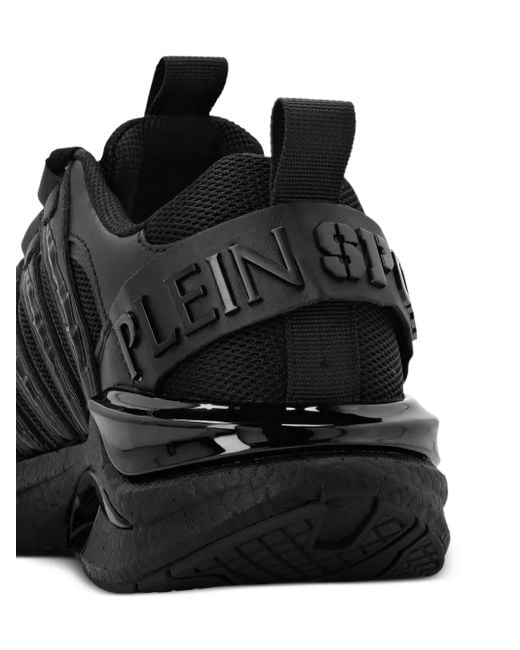 Philipp Plein Black Lace-Up Panelled Sneakers