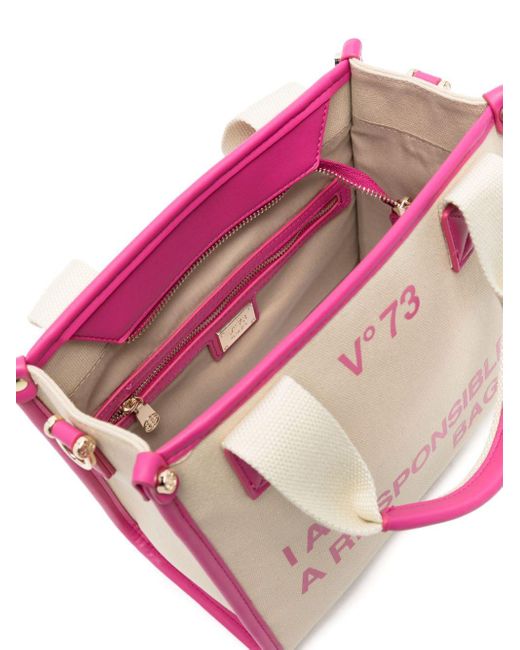V73 Pink Responsability Bis Handtasche aus Canvas