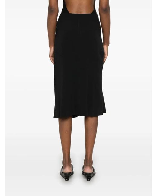 Rick Owens Black Strutter Midi Skirt