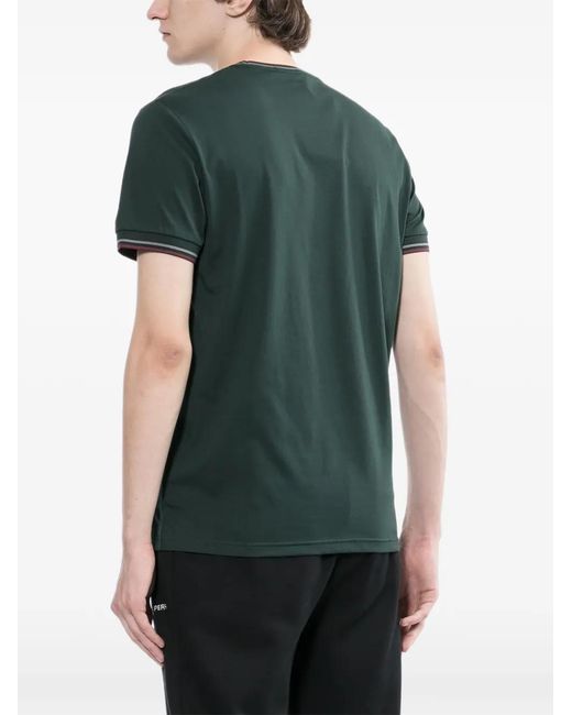 Fred Perry Green Logo-Embroidered T-Shirt for men