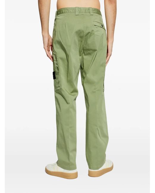 Stone Island Green Straight Trousers for men