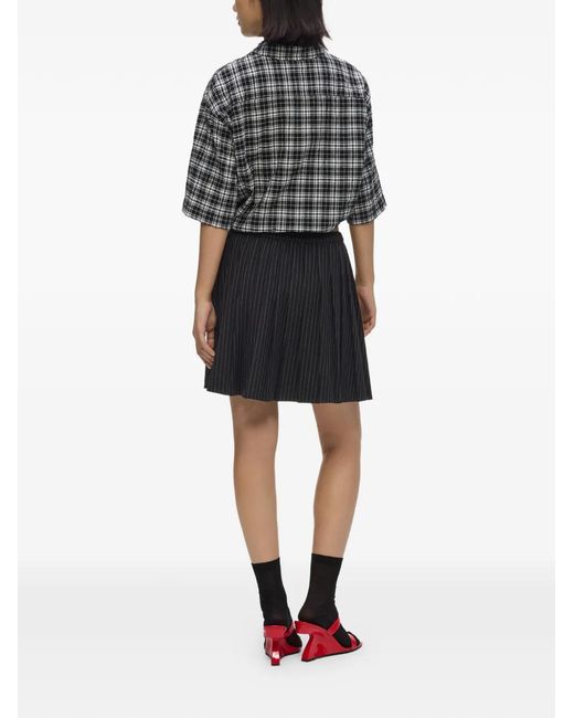 Karl Lagerfeld Black Pinstripe Pleated Mini Skirt