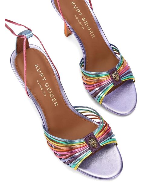 Kurt Geiger White Multi-Strap Tie-Fastening Heeled Sandals
