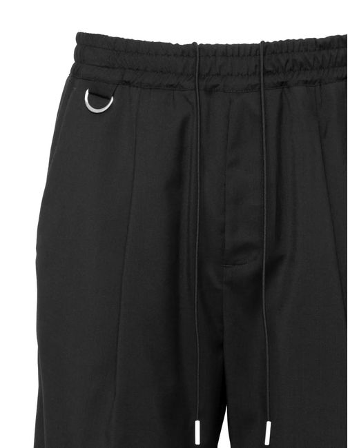 Low Brand Black Drawstring D-Ring Shorts for men