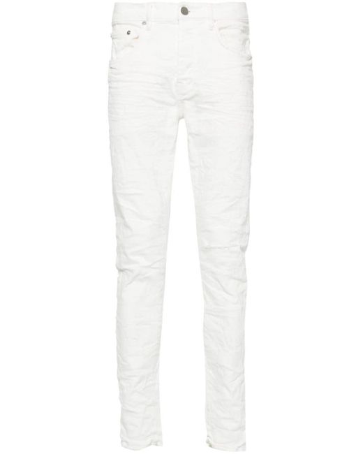 Purple Brand Tief sitzende P001 Skinny-Jeans in White für Herren