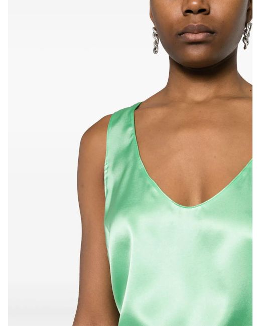 Pinko Green Top Aus Seide