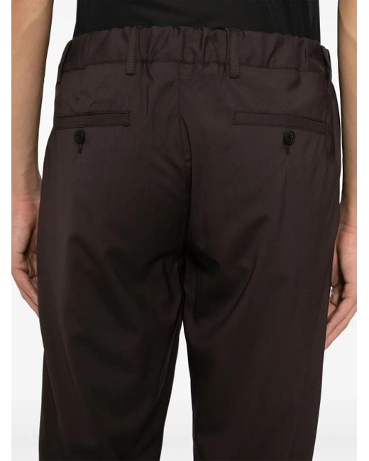 Fedeli Brown Virgin-Wool Straight-Leg Trousers for men