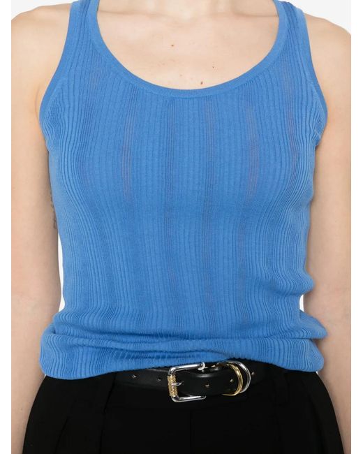 Bompard Geribbelde Tanktop in het Blue