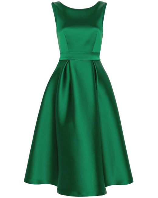 P.A.R.O.S.H. Green Belted Scuba Midi Dress