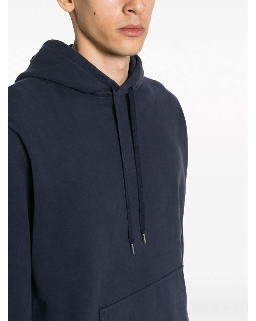 Sunspel Blue Drawstring-Fastening Cotton Hoodie for men