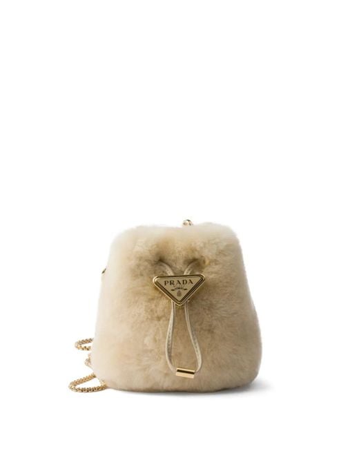 Prada Natural Shearling Mini Bag
