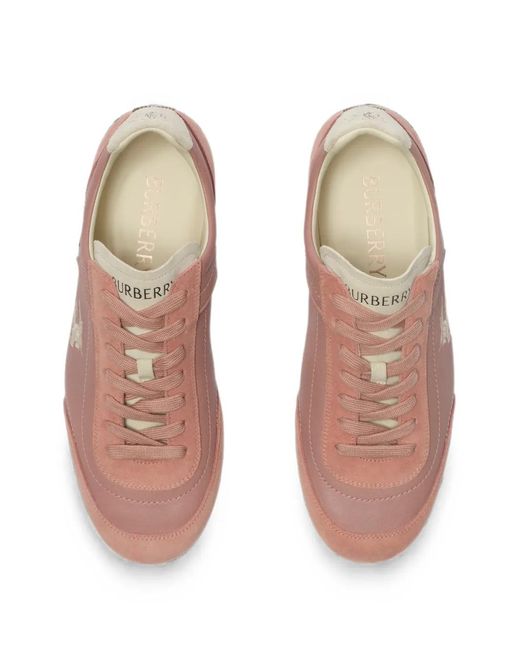 Burberry Brown Leather Knight Runner Sneakers