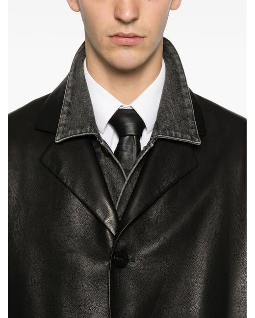 Fear Of God Ledermantel mit Knopfleiste in Black für Herren