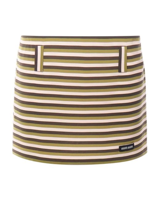 Miu Miu Natural Gestreifter Minirock