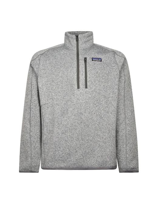 Patagonia Gray Quarter-Zip Logo-Patch Sweater for men