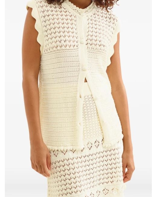 Eres White Aurora Scalloped Top