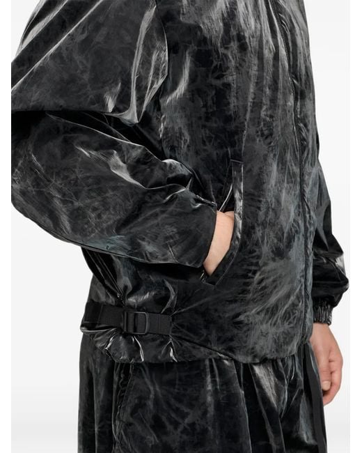 Y-3 Black Marble-Print Buckle-Detail Jacket for men