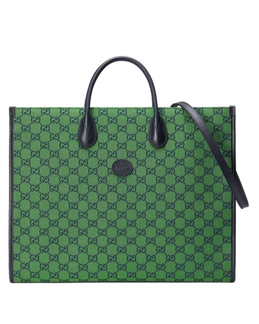 Gucci Green Large GG Multicolor Shopper Bag for men