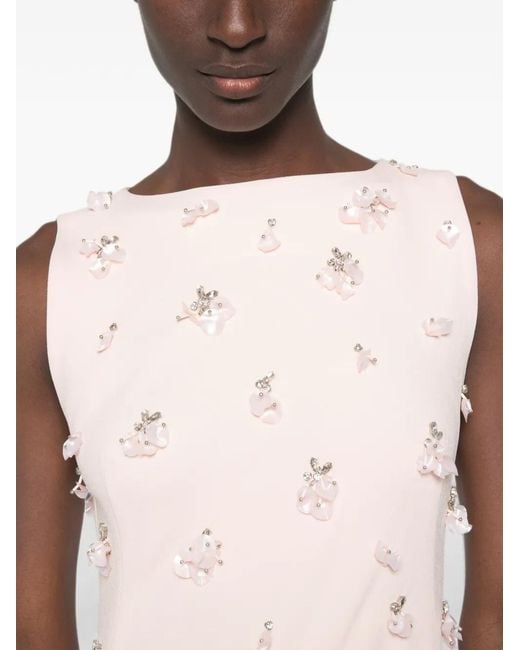 Jonathan Simkhai Pink Claudia Floral-Embellished Sleeveless Maxi Dress