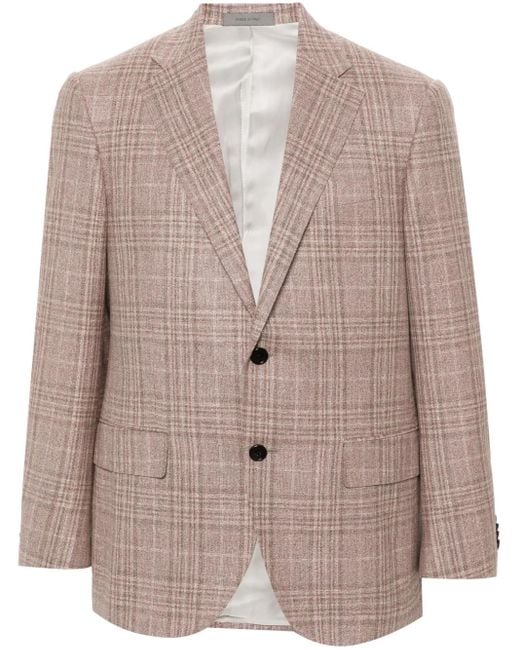 Corneliani Brown Check-Pattern Blazer for men