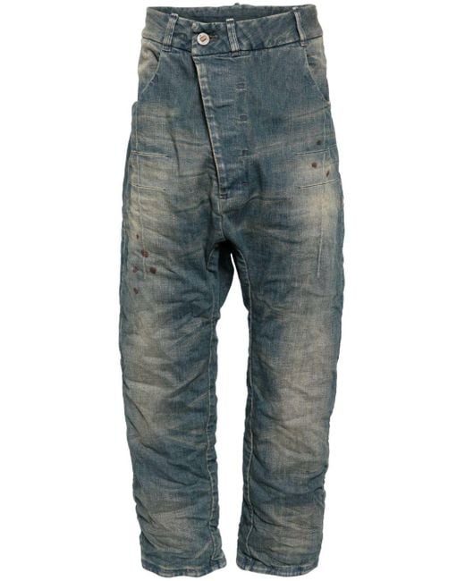 Boris Bidjan Saberi Asymmetrische Baggy-Jeans in Blue für Herren