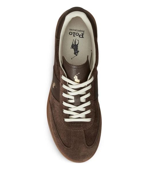 Polo Ralph Lauren Brown Heritage Aera Suede Sneakers for men
