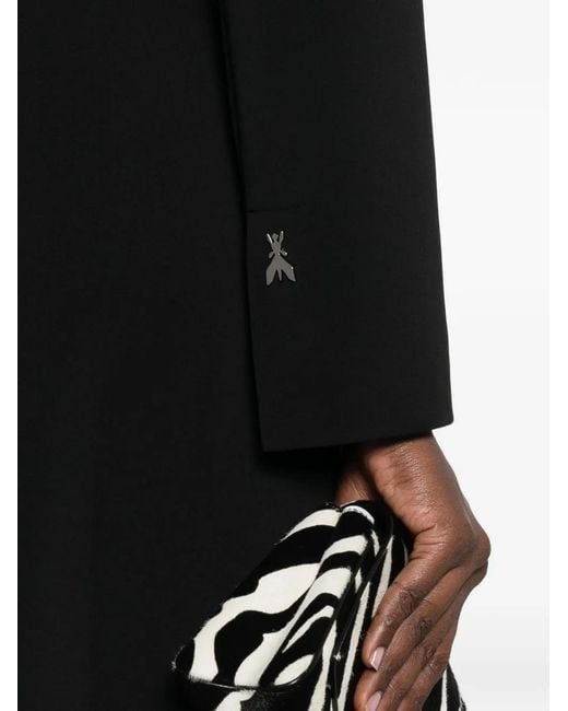 Patrizia Pepe Black Single-Breasted Long Coat